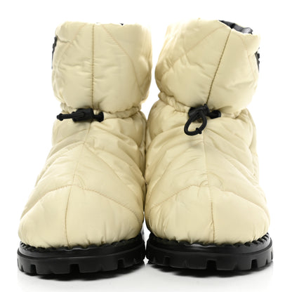 Prada Re-Nylon Piuma Triangle Logo Padded Drawcord 20mm Snow Boots 36 Avorio 2 of 10