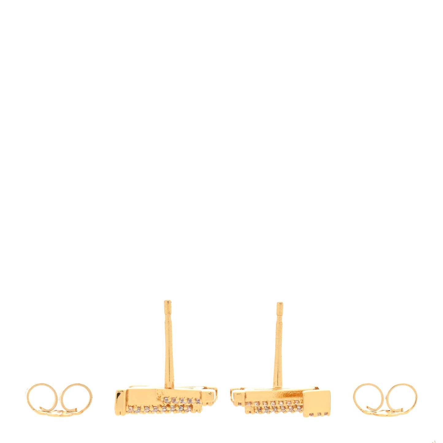 Metal Crystal LV Iconic Earrings Gold