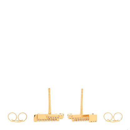 Louis Vuitton Metal Crystal LV Iconic Earrings Gold 3 of 4