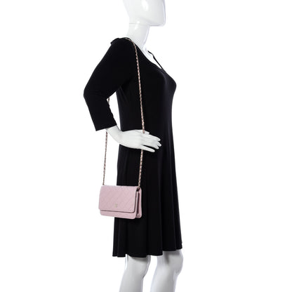 Chanel Caviar Quilted Wallet On Chain WOC Light Pink 2 of 18