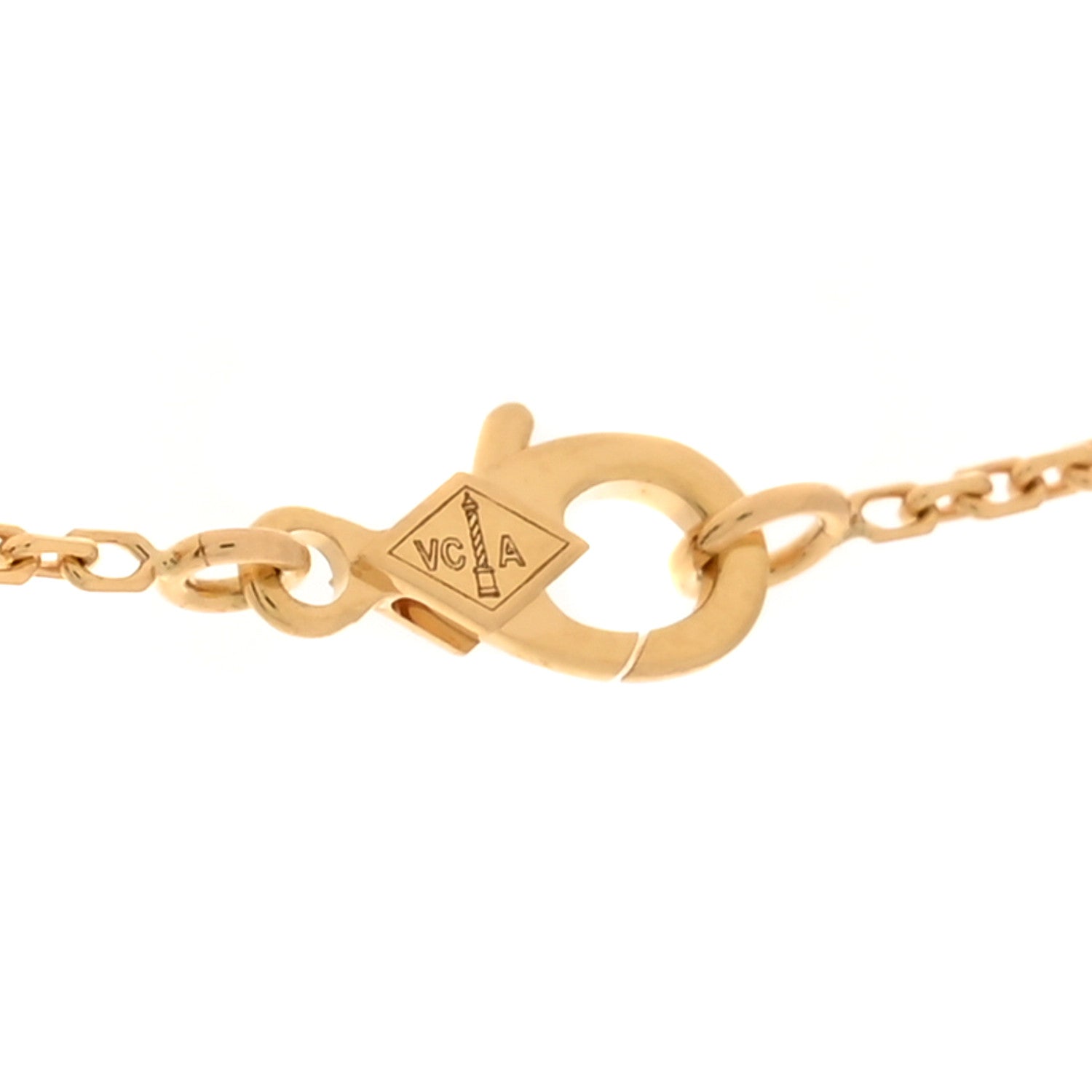 Van Cleef & Arpels 18K Yellow Gold Diamond Vintage Alhambra Pendant Necklace 4 of 7