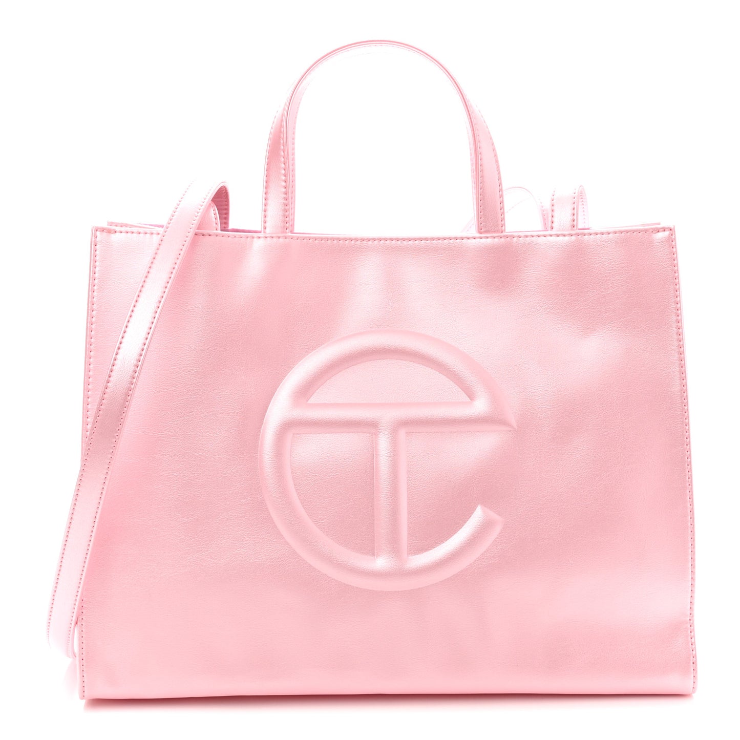 Metallic Vegan Leather Medium Shopping Bag Ballerina