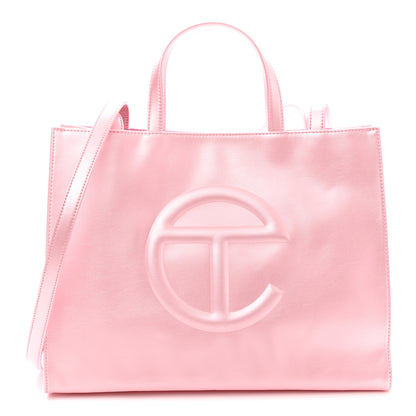 Telfar Metallic Vegan Leather Medium Shopping Bag Ballerina 1 of 10