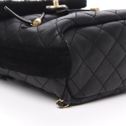 Chanel Lambskin Shearling Quilted CC Backpack Black 8 of 9
