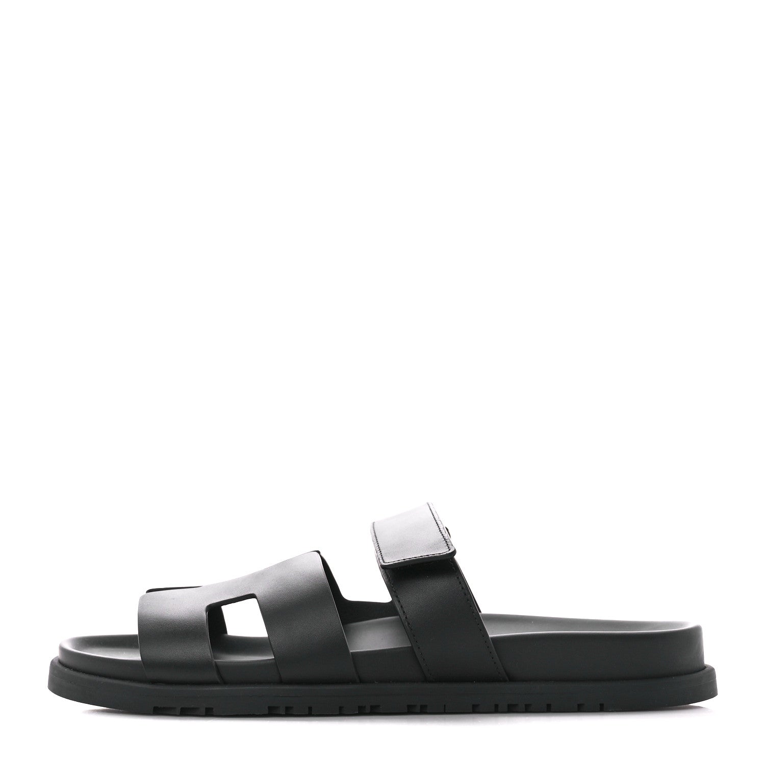 Hermes Calfskin Womens Chypre Sandals 41 Black 1 of 9