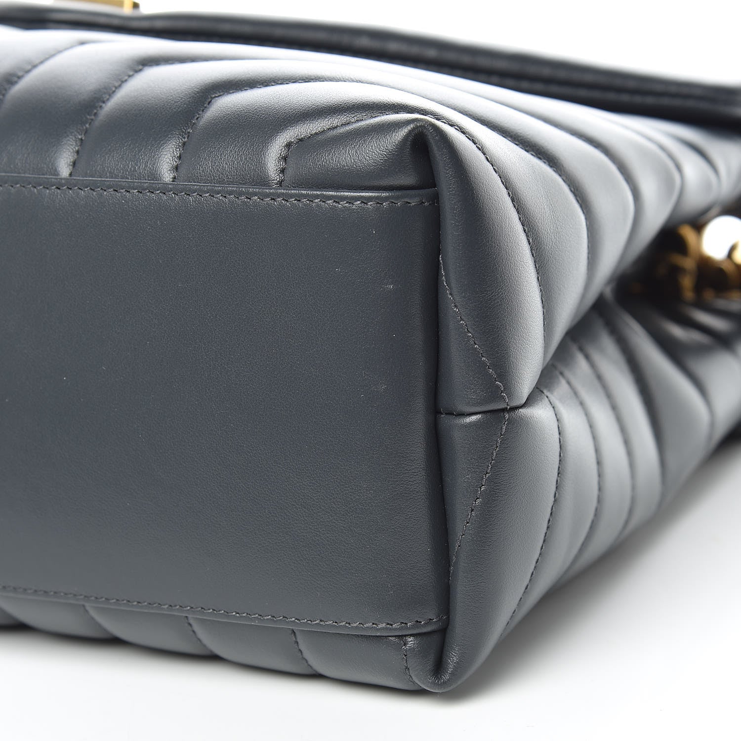 Saint Laurent Calfskin Y Quilted Monogram Medium Loulou Chain Satchel Asphalt 7 of 11