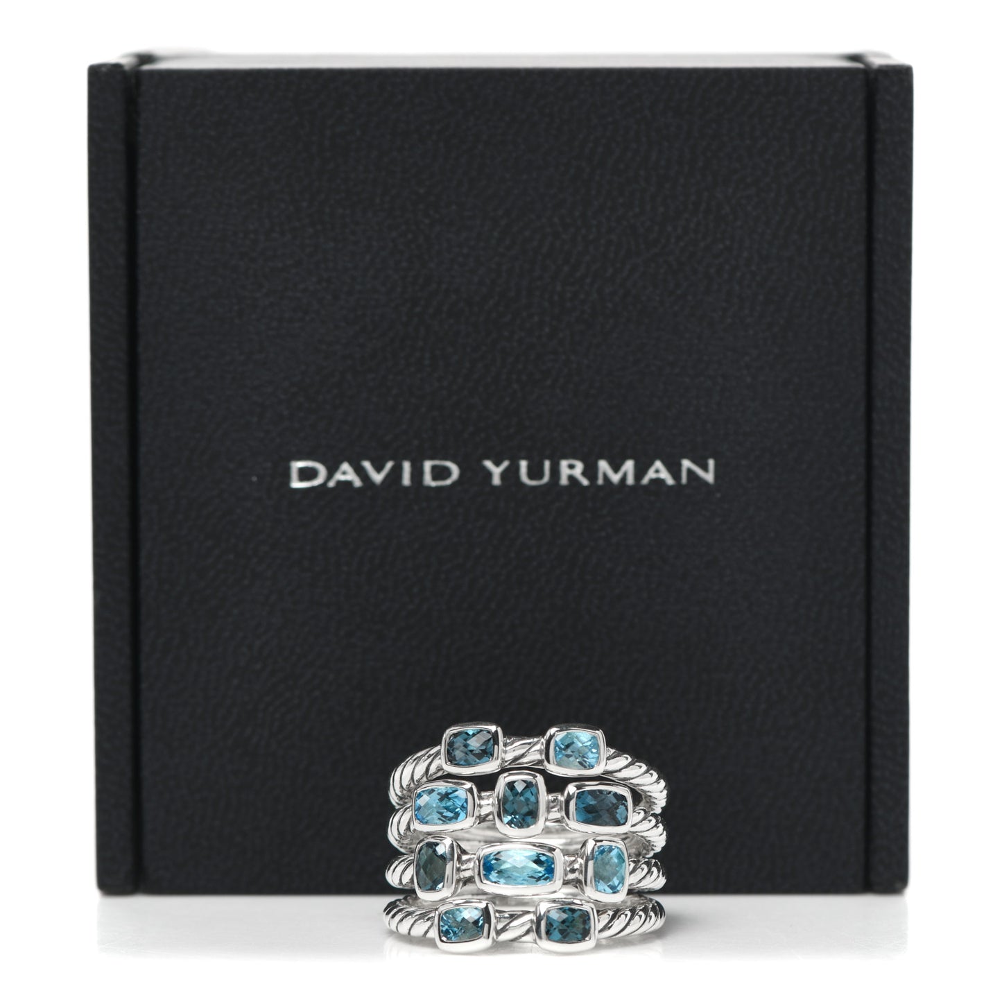 Sterling Silver Blue Topaz Hampton Blue Topaz Confetti 4 Row Ring 55 7.25