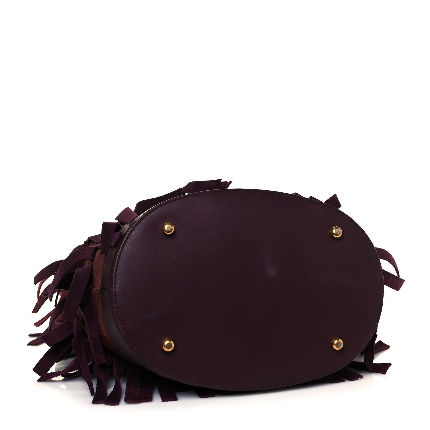 Burberry Prorsum Suede Fringe Bucket Bag Elderberry 4 of 9