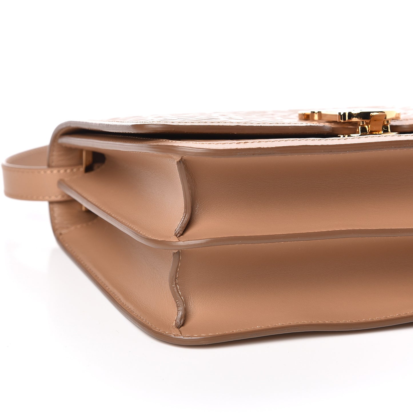 Calfskin Monogram Embossed Small TB Bag Light Camel