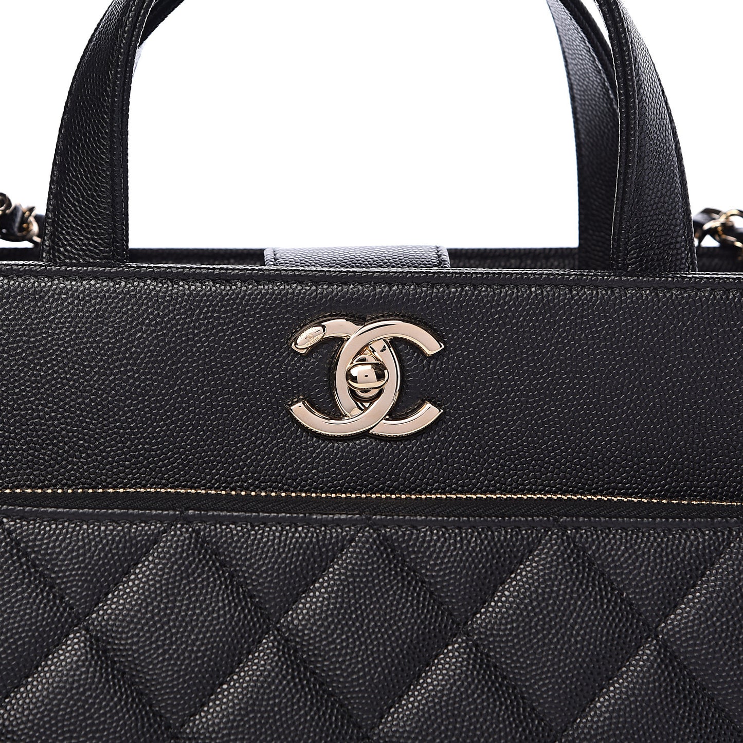 Caviar Quilted Small Business Affinity Shopping Bag Black