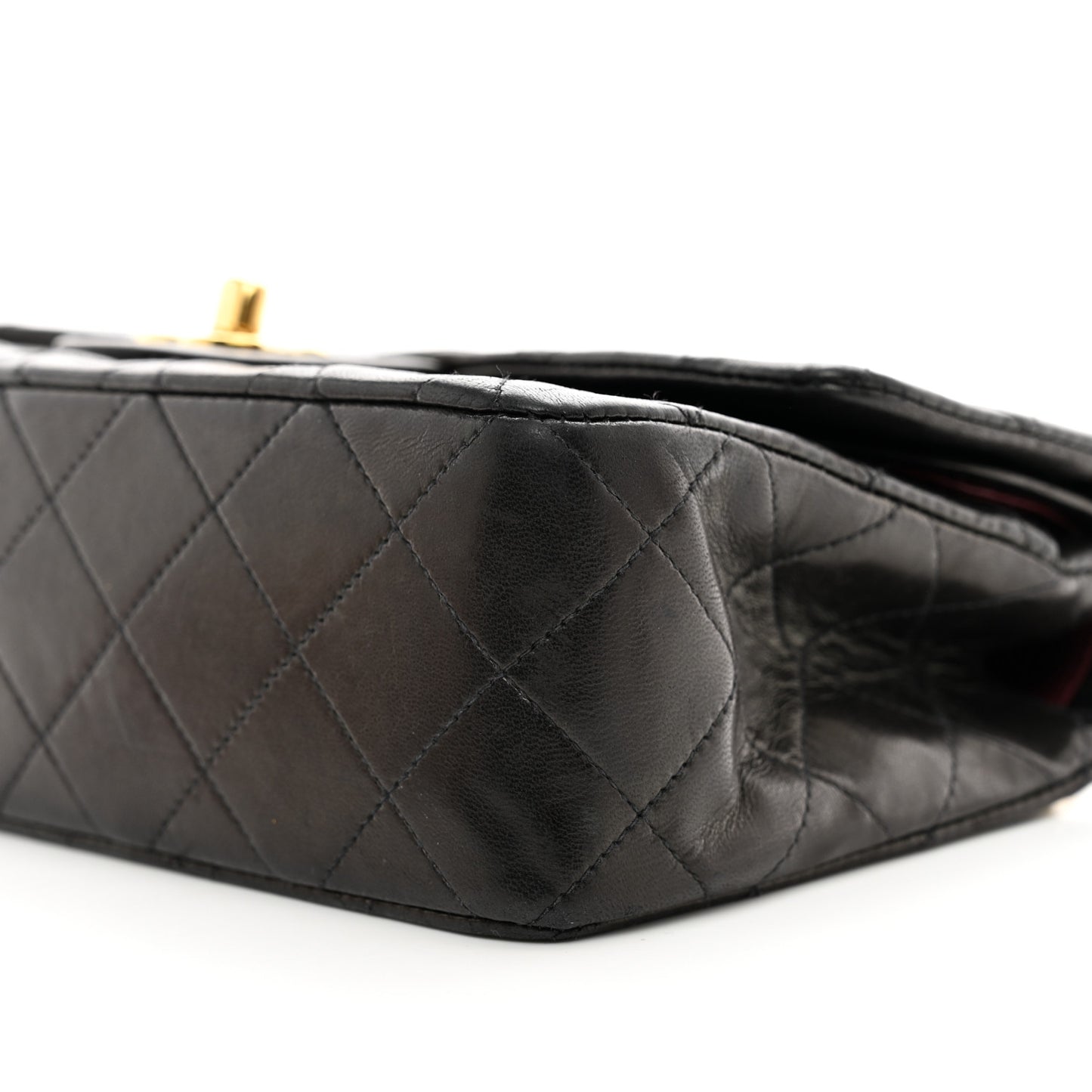Lambskin Quilted Small Double Flap Black