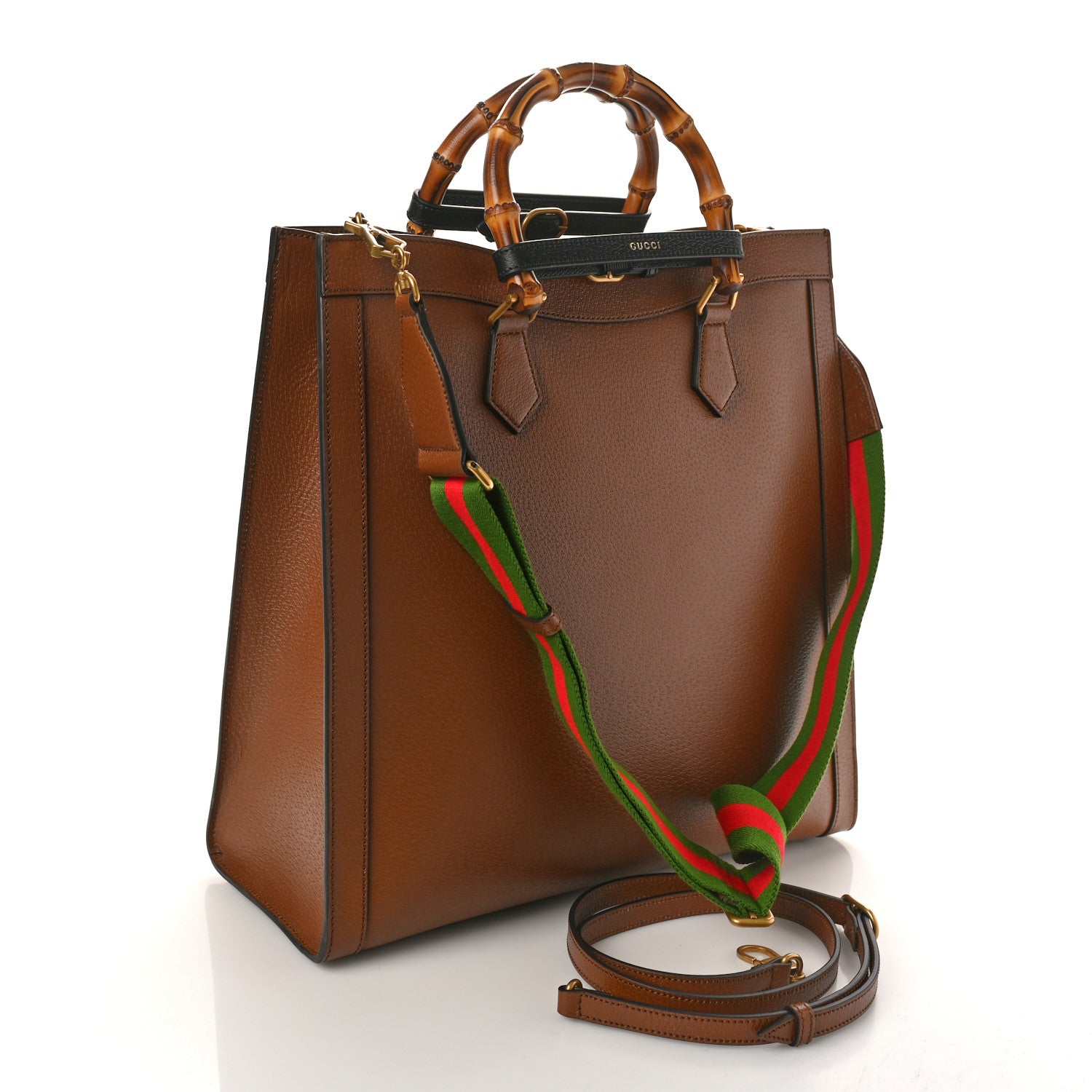 Gucci Wonka Grain Calfskin Large Diana Tote Bag Cuir Black 2 of 13