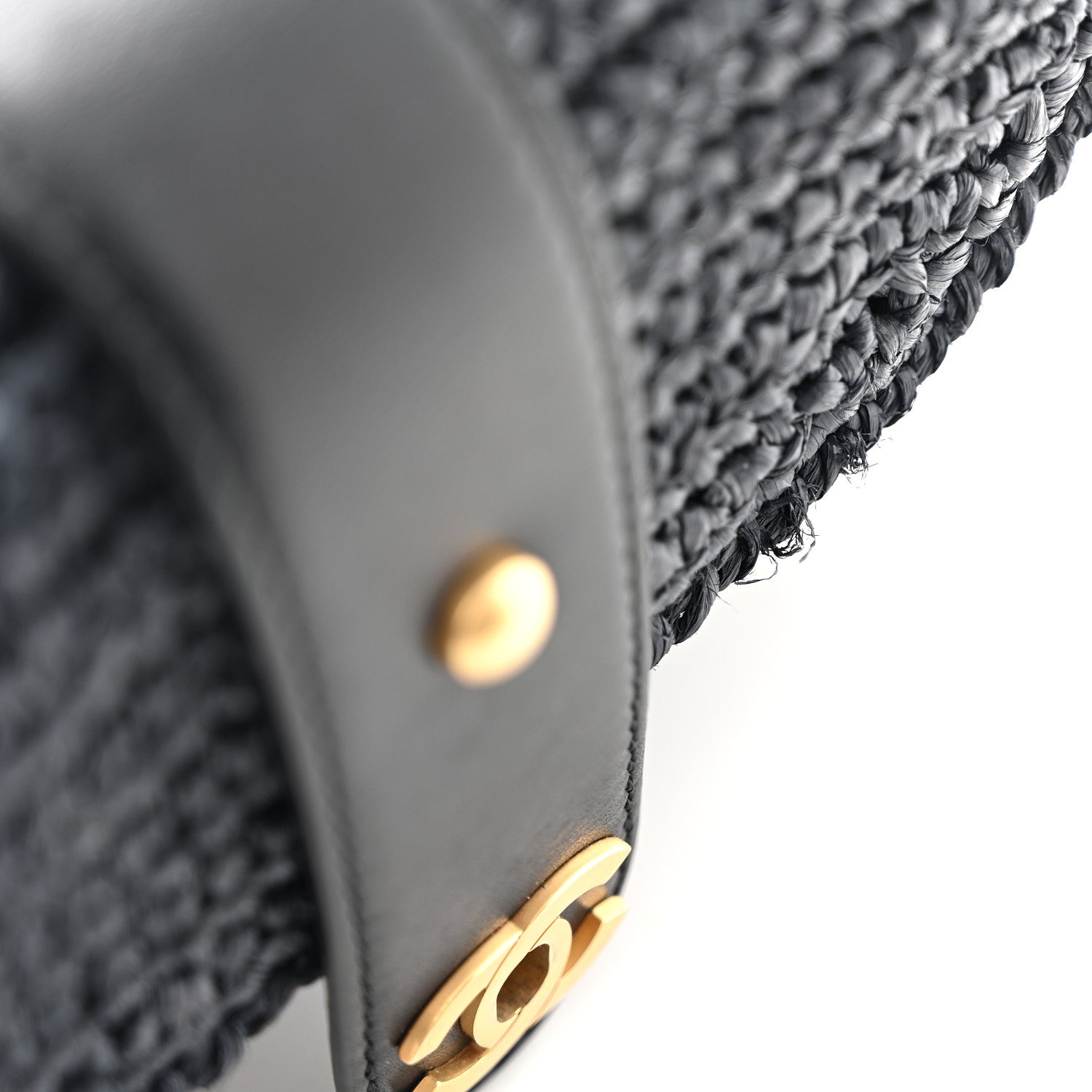 Chanel Straw Raffia Shoulder Bag Navy Blue 13 of 13