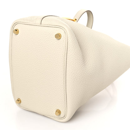 Hermes Taurillon Clemence Picotin Lock 18 PM Beton 9 of 10