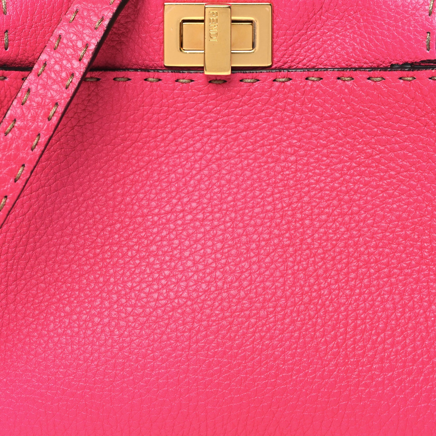 Cuoio Romano Selleria Mini Peekaboo Iconic Satchel Fuxia