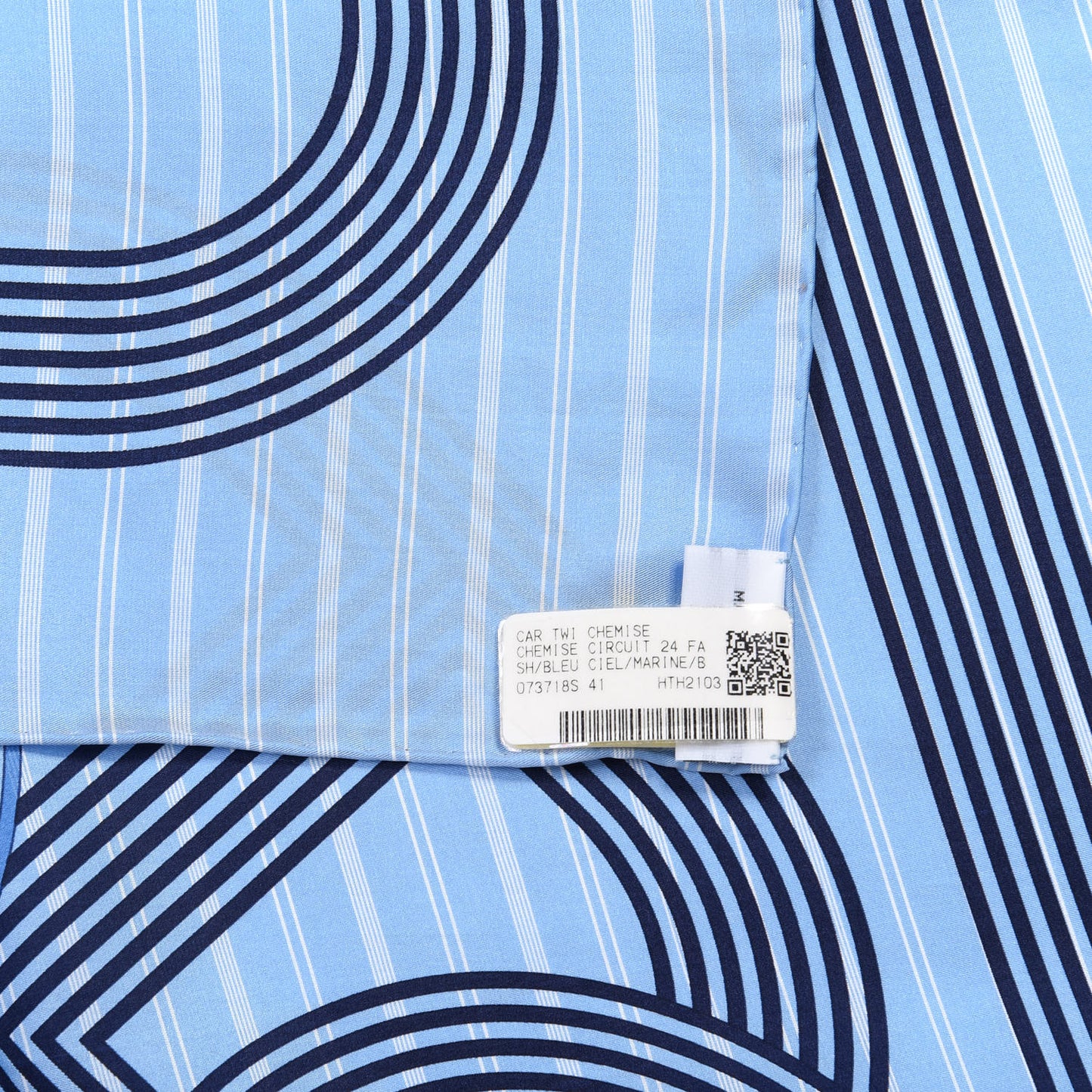 Silk Circuit 24 Faubourg Chemise Scarf 90 Bleu Ciel Marine