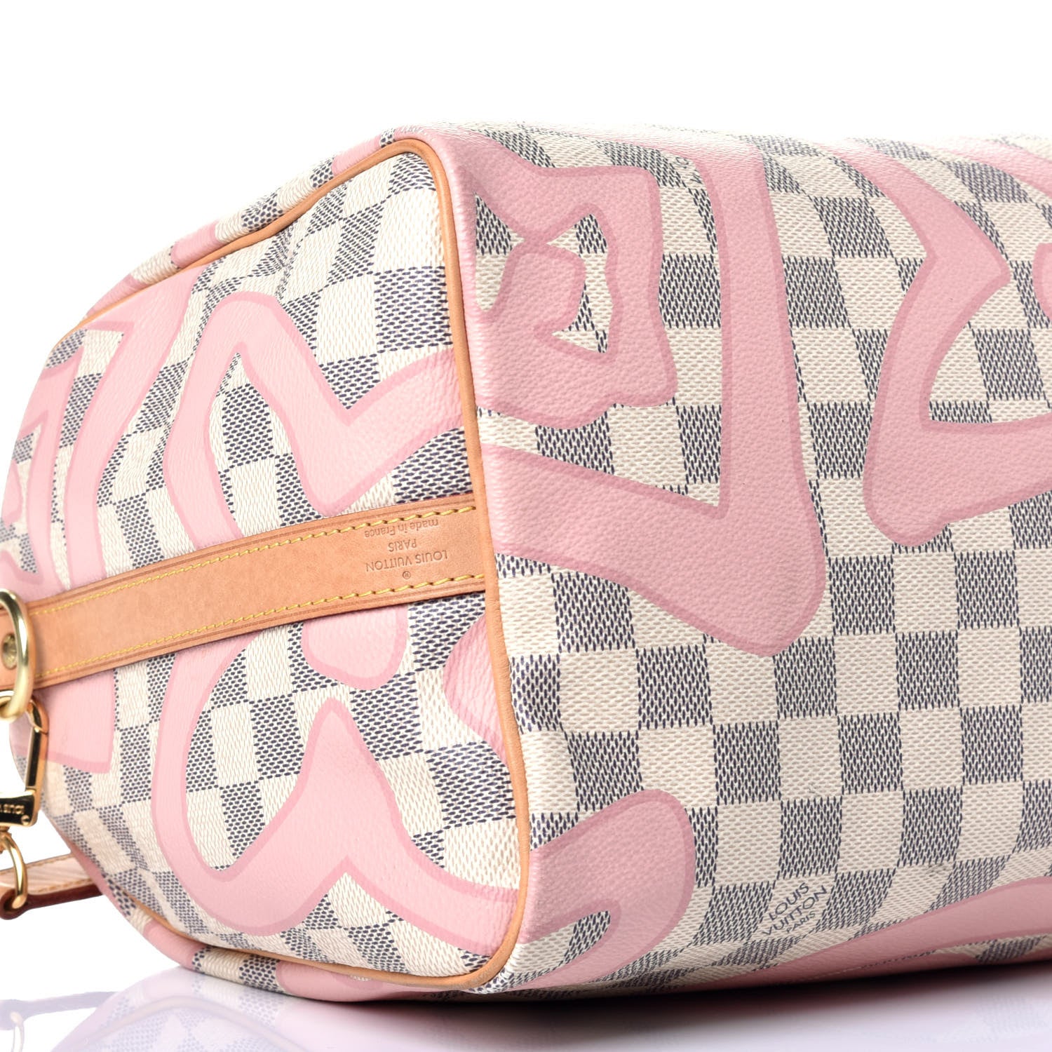 Louis Vuitton Damier Azur Tahitienne Speedy Bandouliere 30 Rose Ballerine 16 of 22