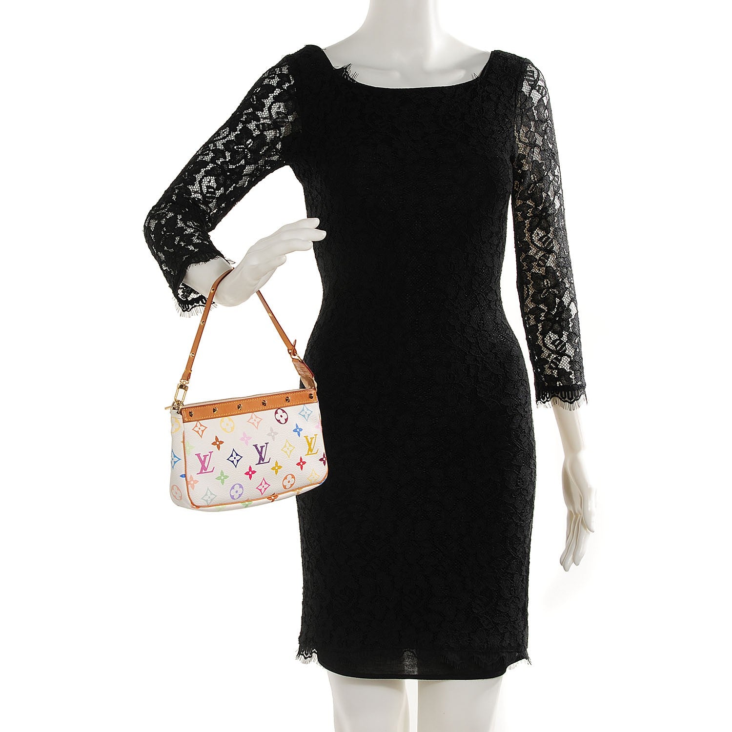 Louis Vuitton Monogram Multicolor Pochette Accessories White 2 of 8