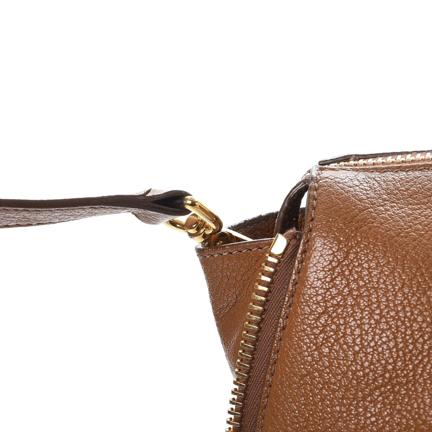 Goatskin Madras Zip Tote Brandy
