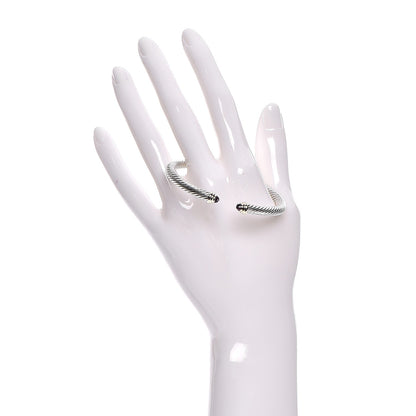 David Yurman Sterling Silver 14K Yellow Gold Amethyst 5mm Cable Classics Petite Color Bracelet 2 of 5