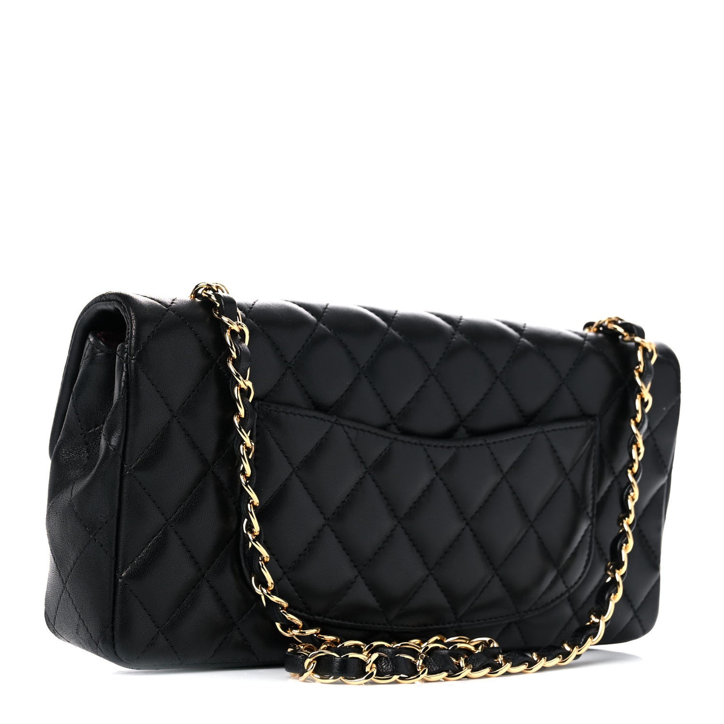 Lambskin Quilted East West Flap Black