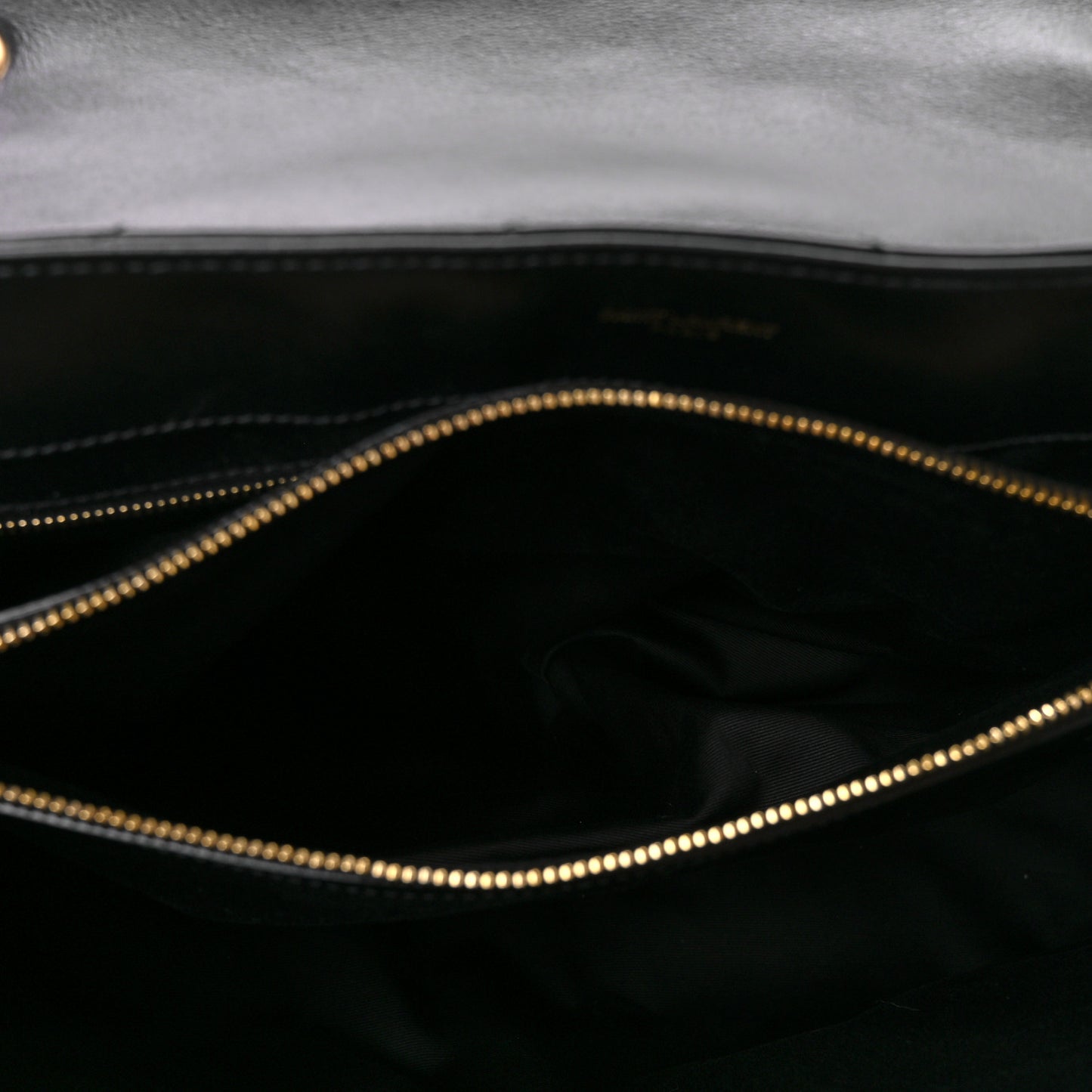 Calfskin Y Quilted Monogram Large Loulou Chain Satchel Black
