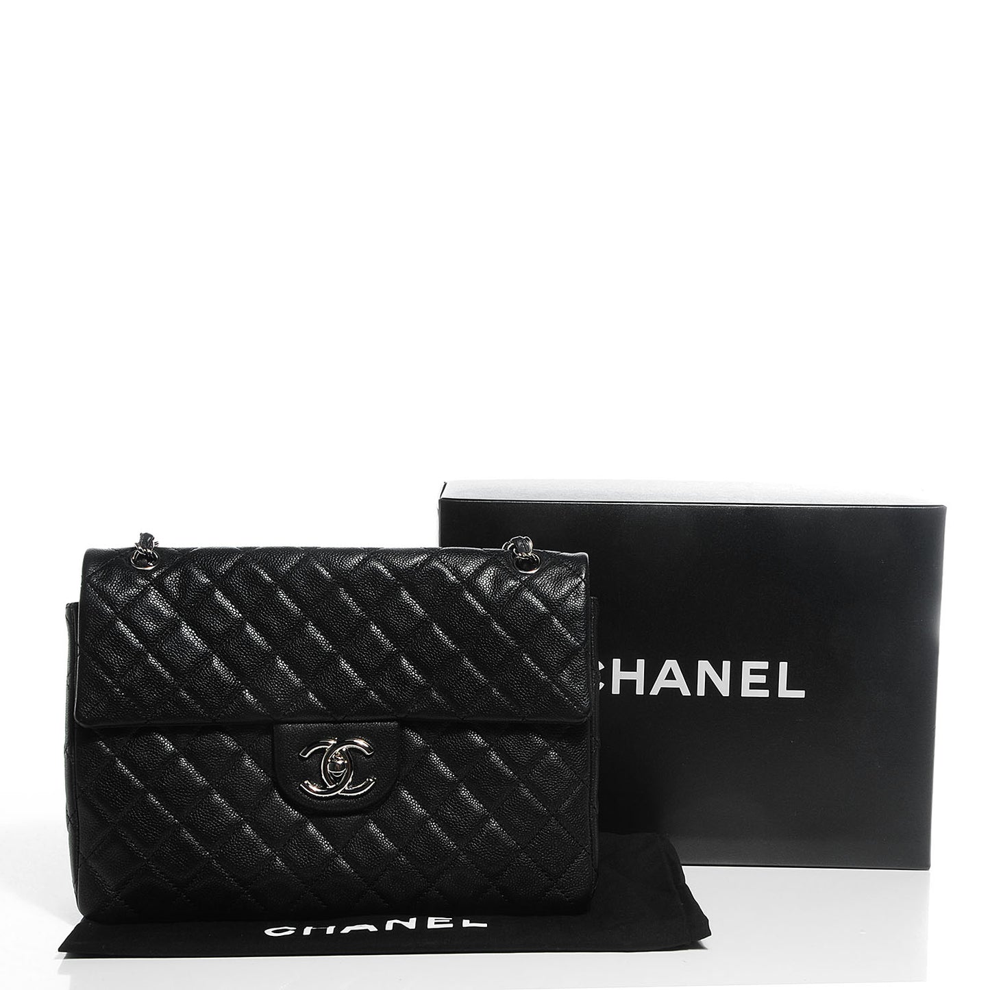 Washed Caviar Maxi Single Flap Black