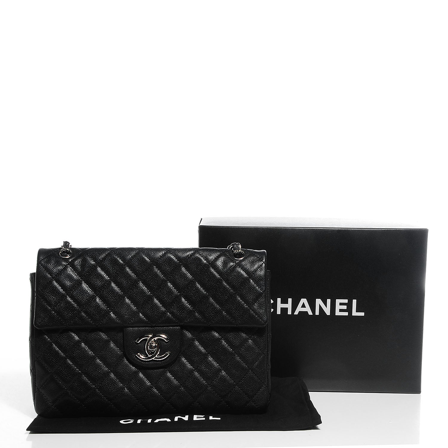 Chanel Washed Caviar Maxi Single Flap Black 5 of 8