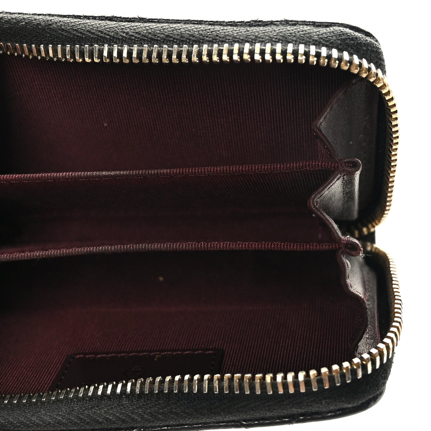 Caviar Quilted Zip Coin Purse Black