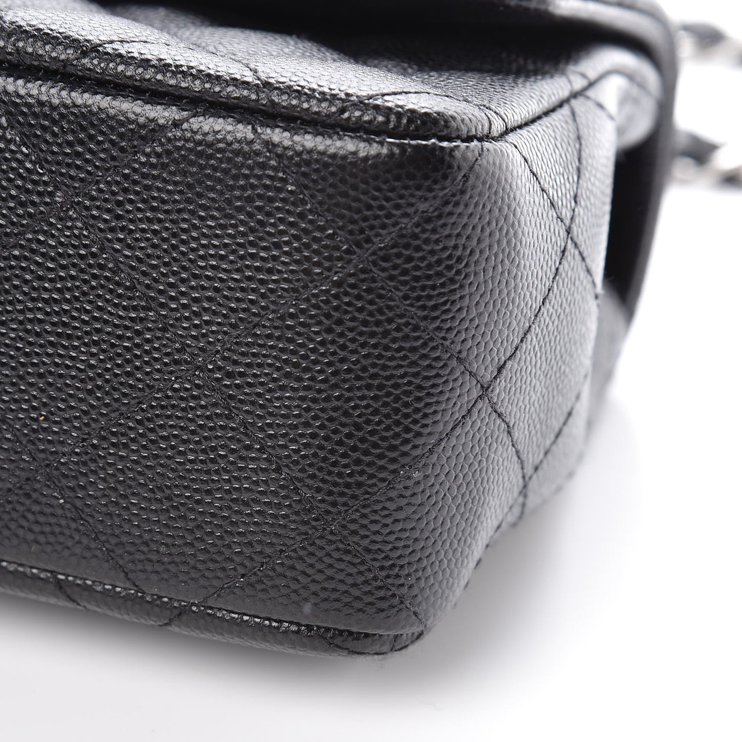 Caviar Quilted Mini Rectangular Flap Black