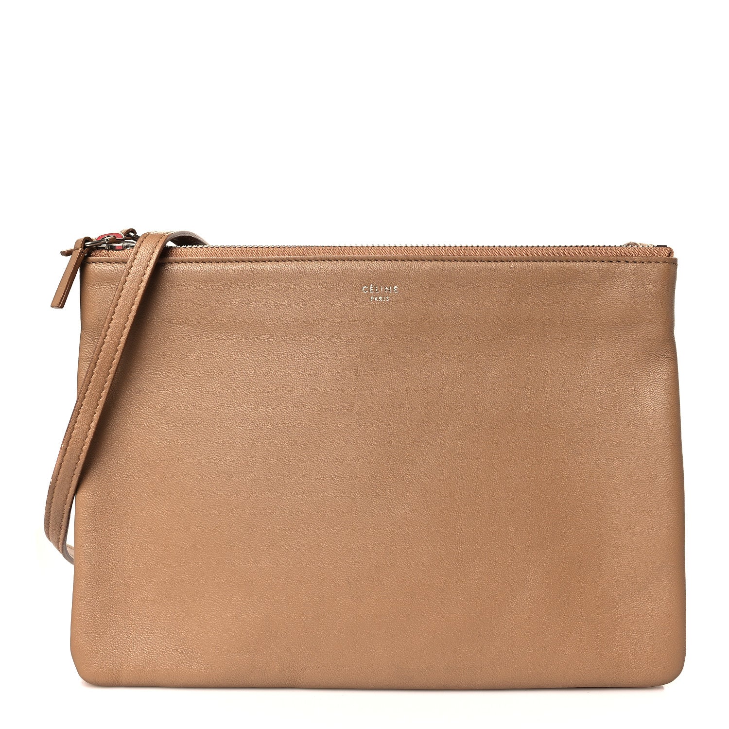 Celine Lambskin Large Trio Crossbody Bag Taupe 1 of 10
