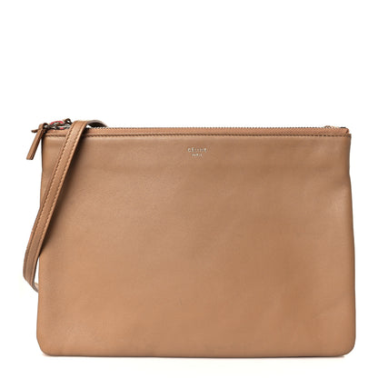 Celine Lambskin Large Trio Crossbody Bag Taupe 1 of 10