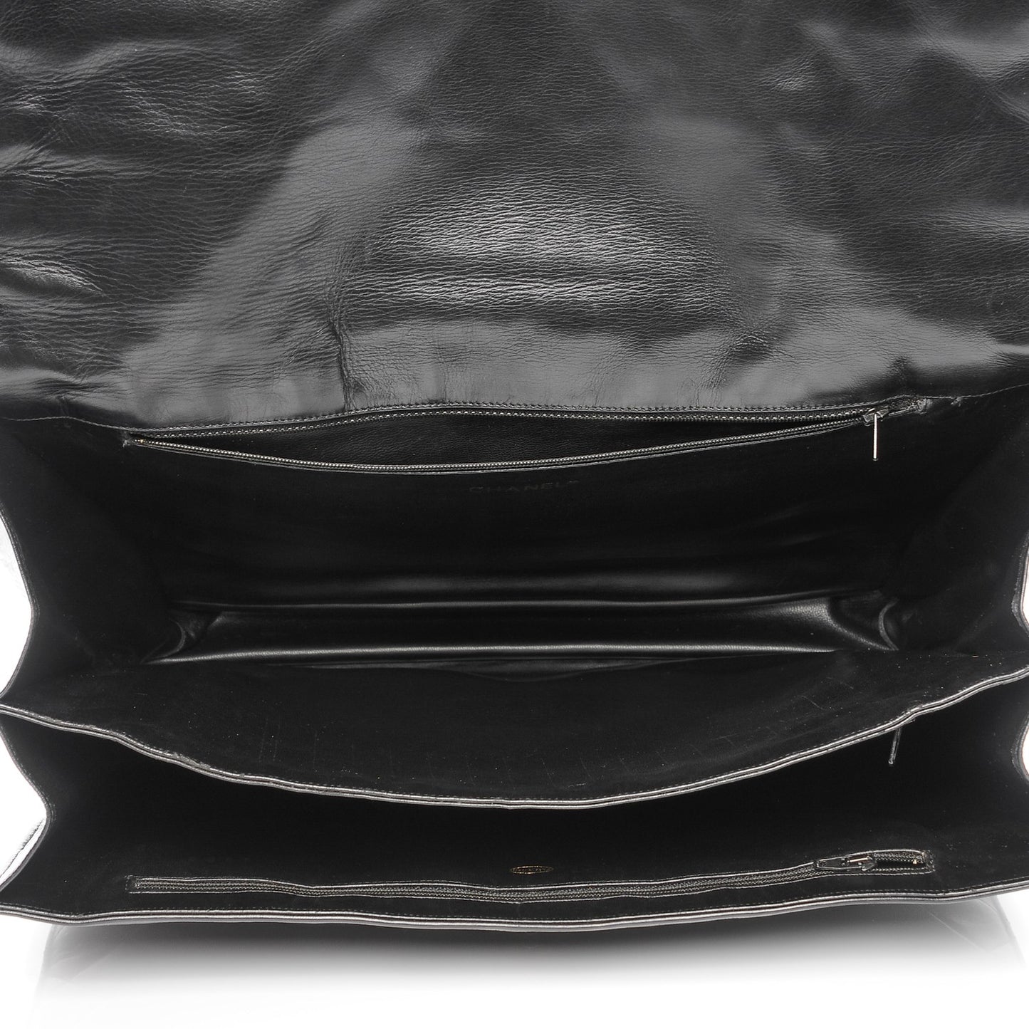 Lambskin Quilted Briefcase Laptop Bag Black