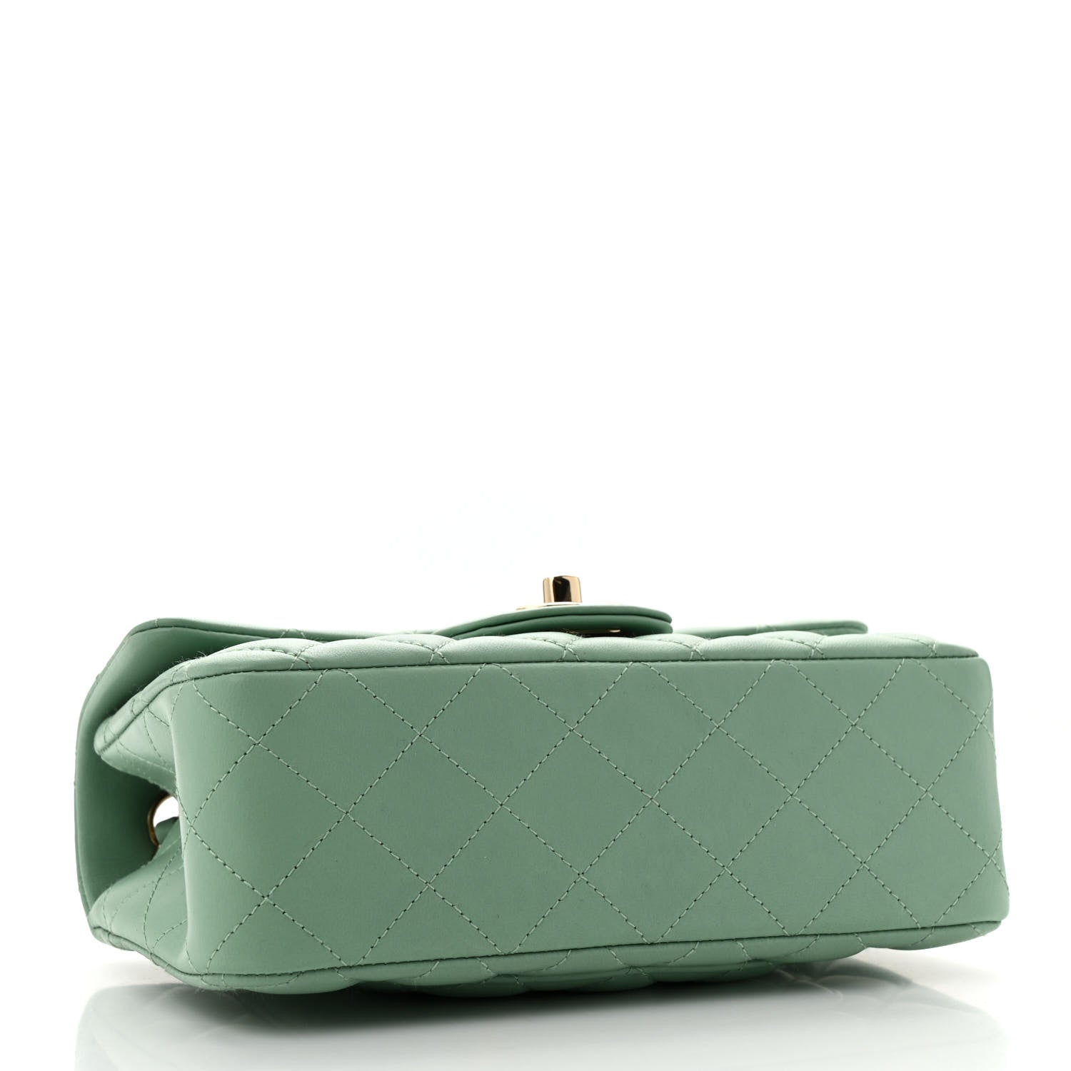 Chanel Lambskin Quilted Mini Rectangular Flap Light Green 4 of 10