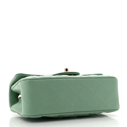 Chanel Lambskin Quilted Mini Rectangular Flap Light Green 4 of 10