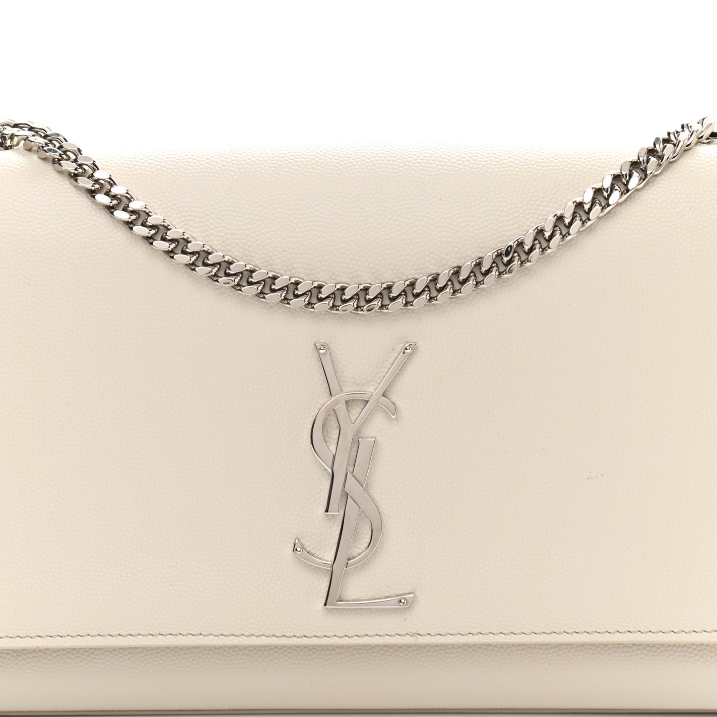 Grain De Poudre Medium Classic Monogram Kate Satchel Icy White