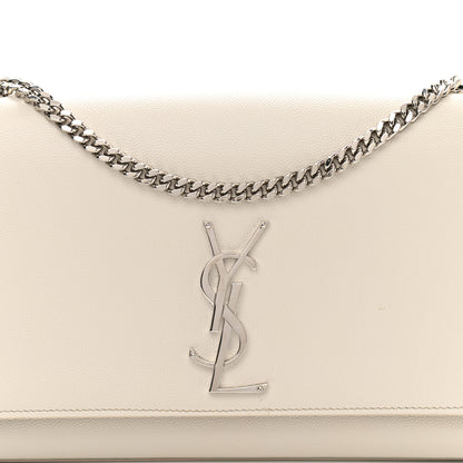 Saint Laurent Grain De Poudre Medium Classic Monogram Kate Satchel Icy White 8 of 13