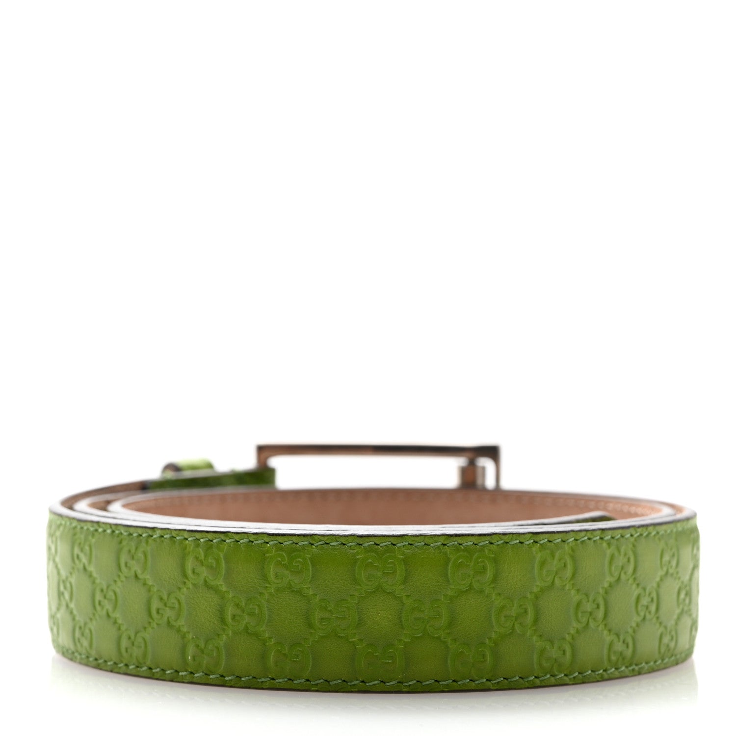 Gucci Microguccissima Calfskin Belt 90 36 Green 2 of 8