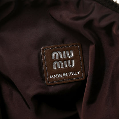 Miu Miu Fabric Crochet Mini Spirit Bag Cacao Celeste 6 of 9