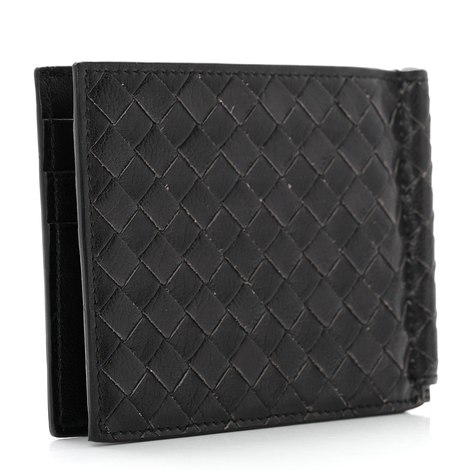 Bottega Veneta Intrecciato Bi-Fold Money Clip Wallet Black 3 of 8
