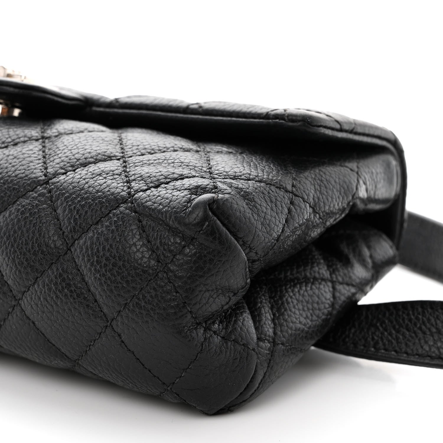 Chanel Grained Calfskin Quilted 2.55 Reissue Flap Belt Bag Clutch Black 11 of 12