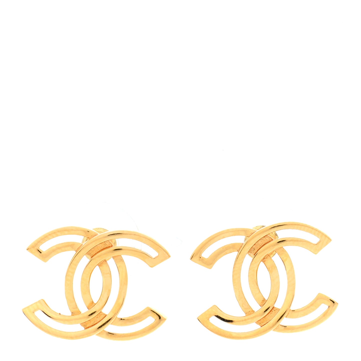 Metal Obazine CC Earrings Gold