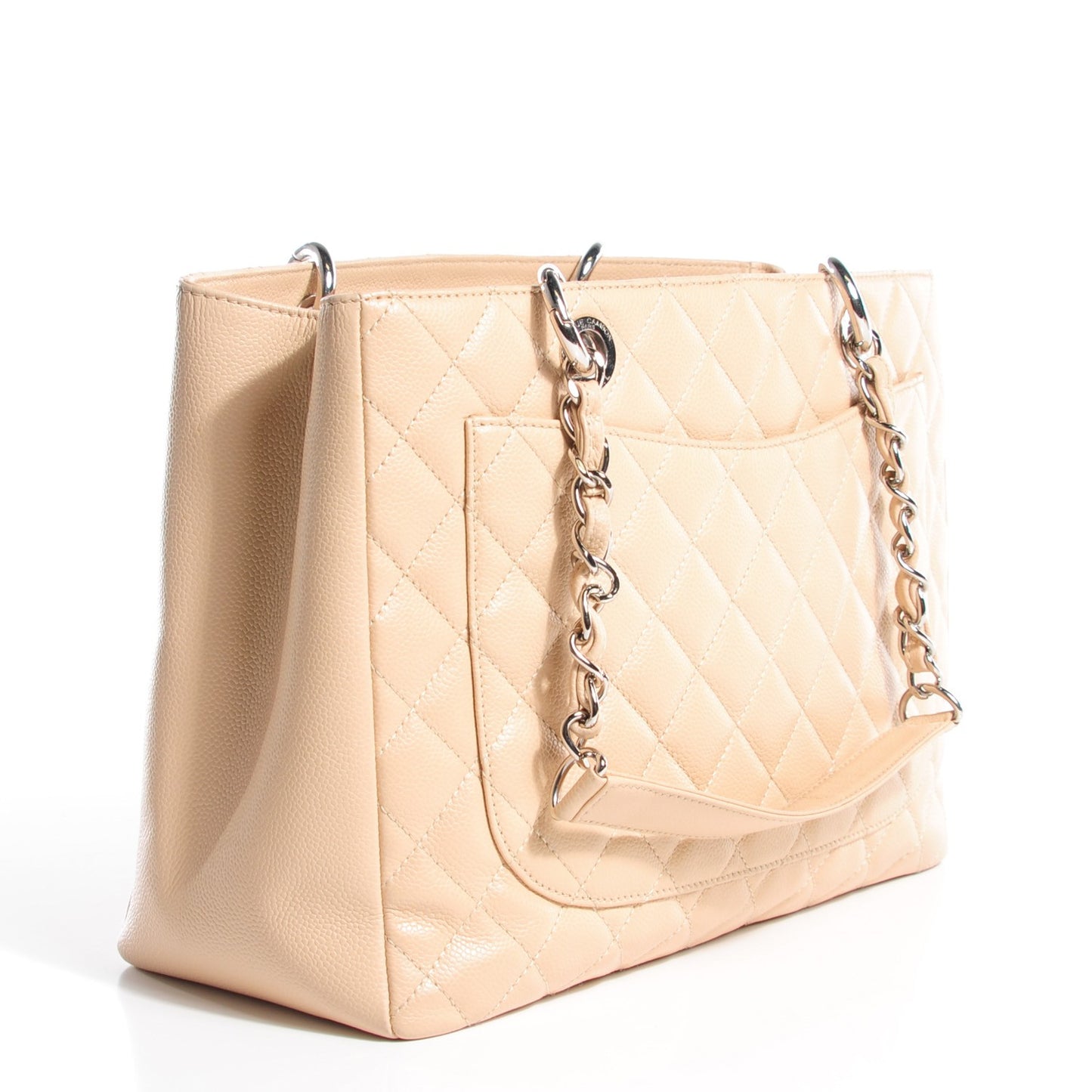 Caviar Quilted Grand Shopping Tote GST Beige Clair