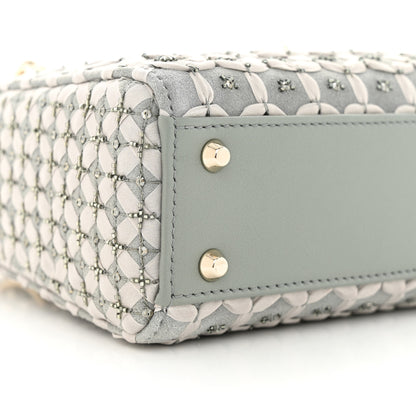 Christian Dior Suede Calfskin Stone And Beads Mini Lady Dior Grey 8 of 10