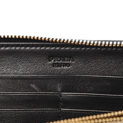 Prada Nappa Gaufre Zip Around Wallet Black 6 of 8