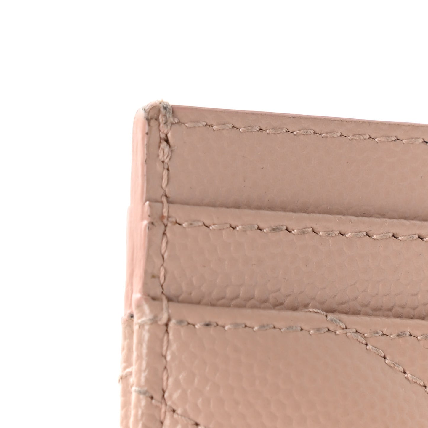 Grain De Poudre Matelasse Chevron Monogram Credit Card Case Pale Pink