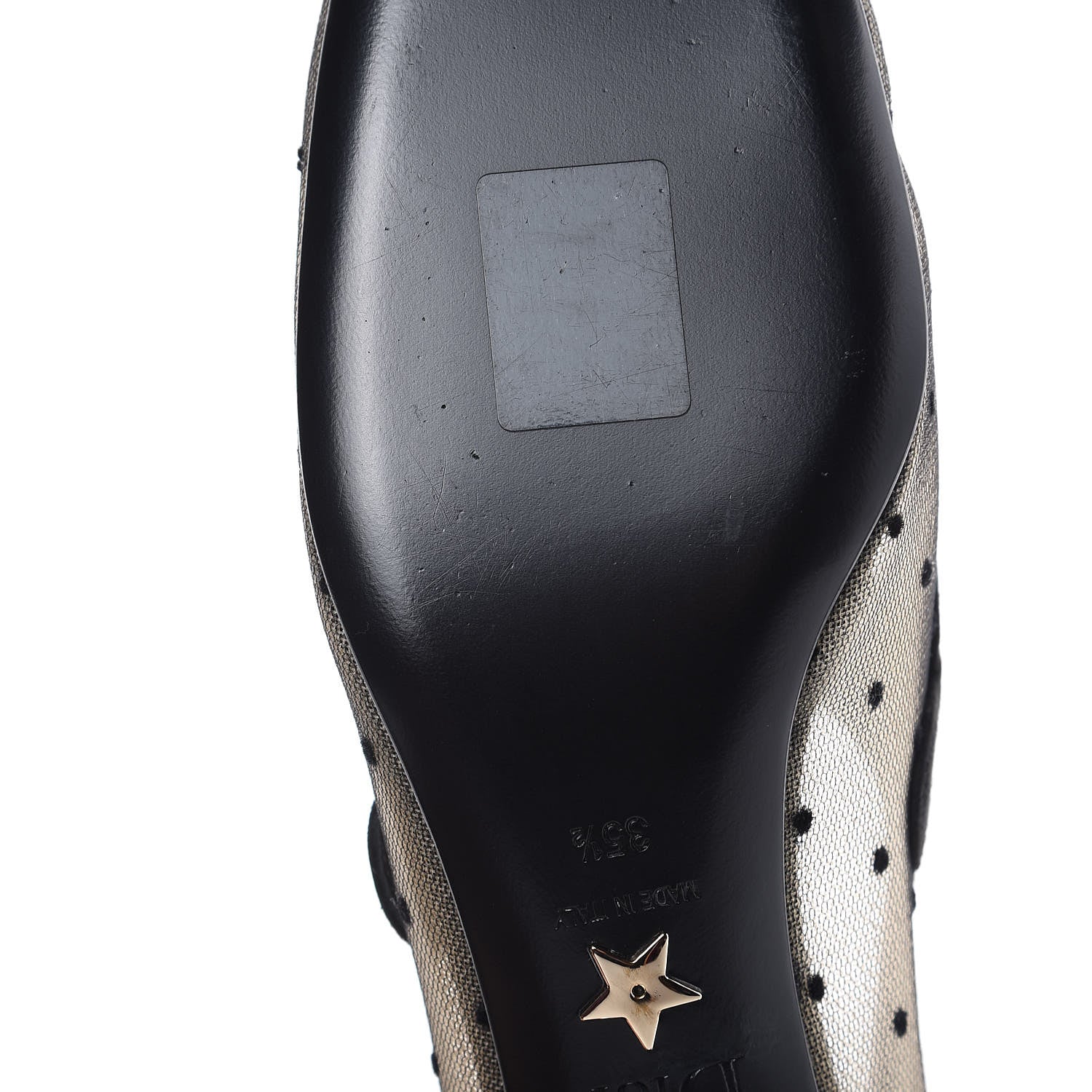 Christian Dior Mesh Plumetis Suede Baby-D Ballet Pumps 35.5 Black 8 of 10