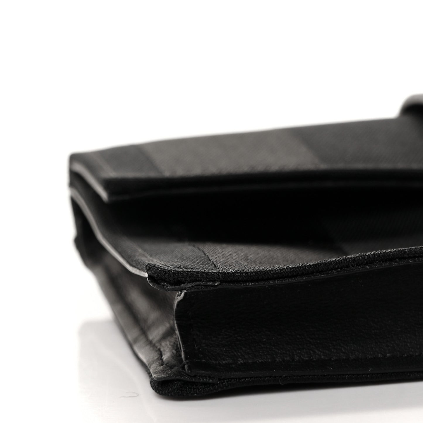 Recycled Nylon Vitello Grace Light Pequin Baguette Belt Pouch Black