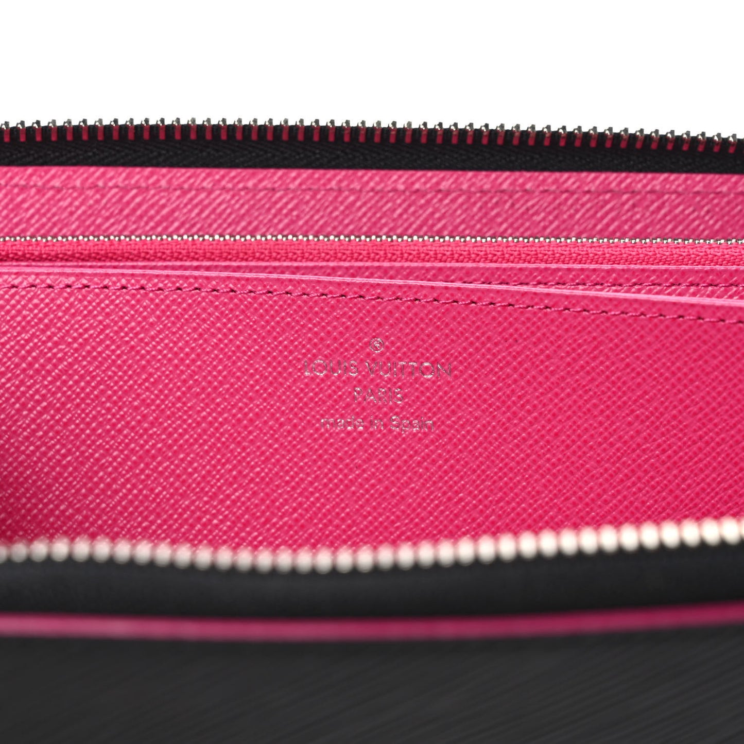 Epi Zippy Wallet Black Hot Pink