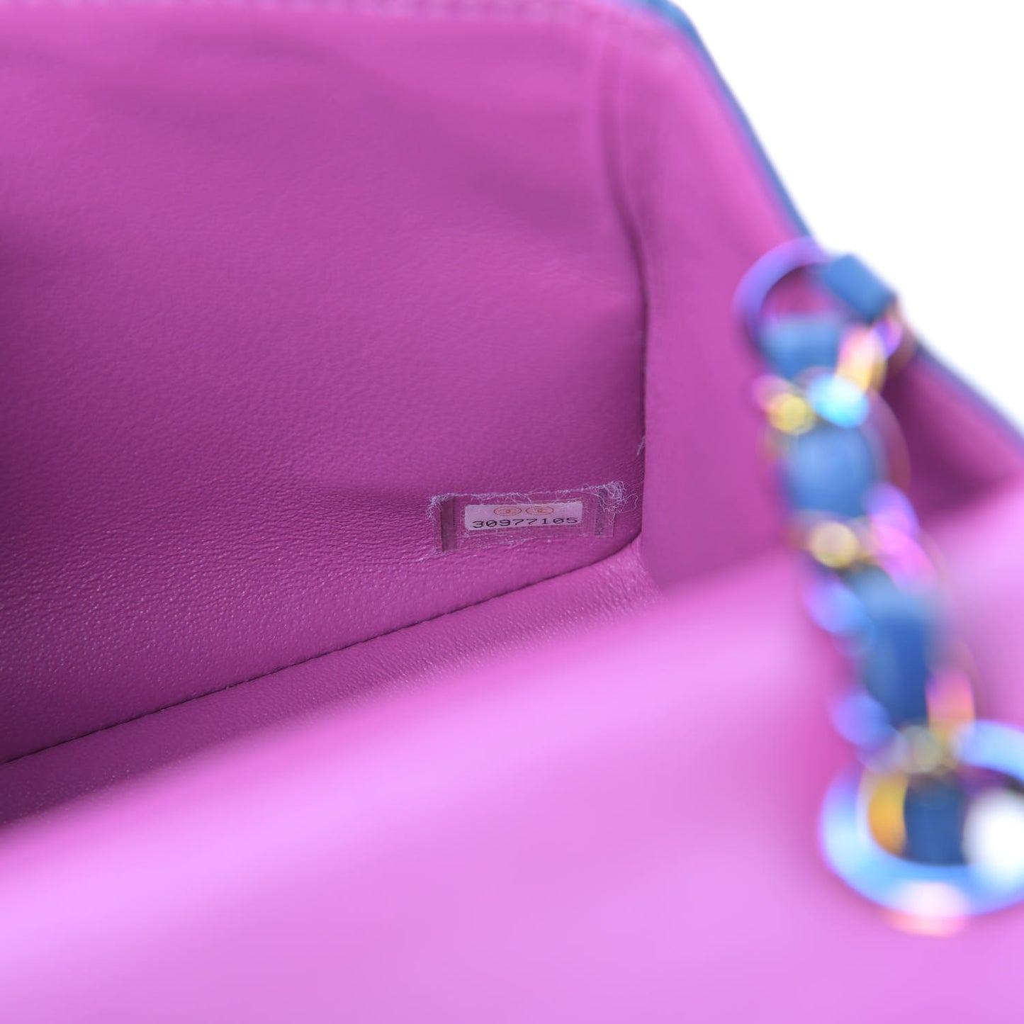 Lambskin Quilted Mini Rectangular Flap Blue Purple